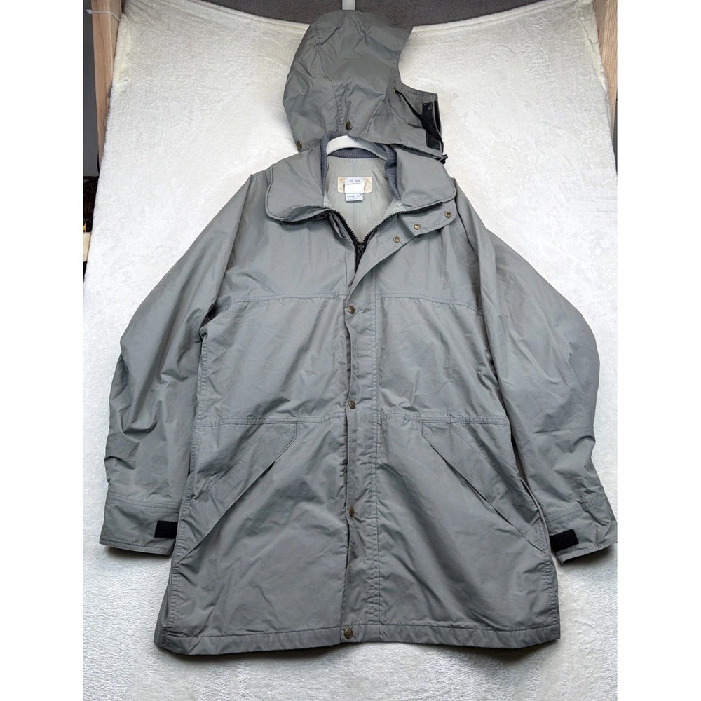 Vintage REI Mens Gray Gore-Tex Rain Jacket Hooded Parka USA Made Size XL